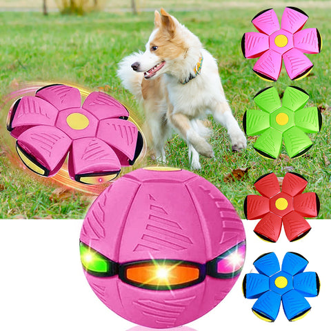 ペット玩具 ライト付き犬用空飛ぶ円盤ボール