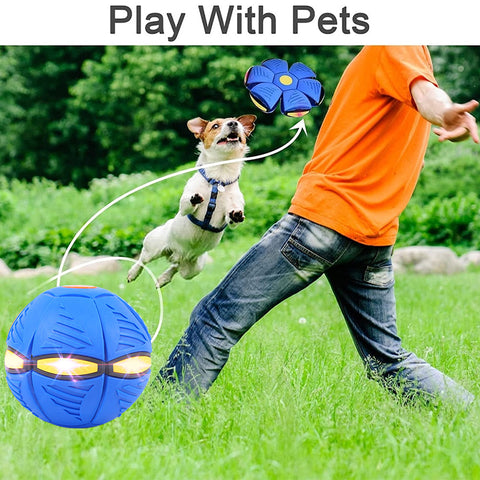 ペット玩具 ライト付き犬用空飛ぶ円盤ボール